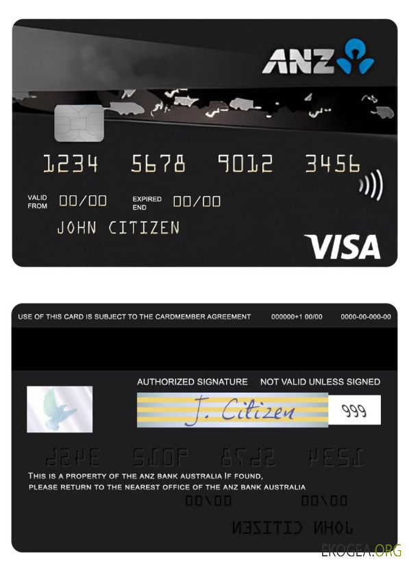 Carte Visa de crédit Australie ANZ Rewards Black